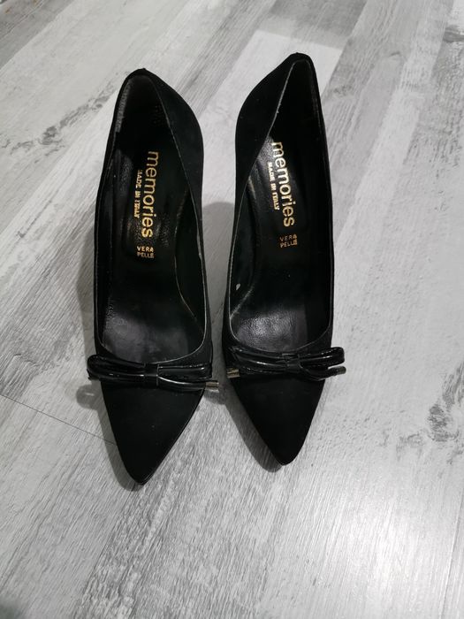 Pantofi ocazie, piele intoarsa, vera pelle, marimea 36, made in italy