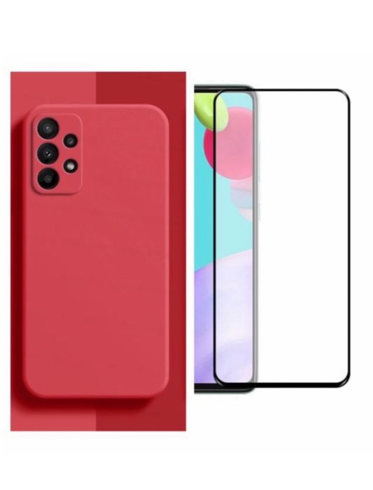 Samsung A51/A71/A52/A72/A36/A56 Husa Silicon Catifea+Folie Sticla 11D