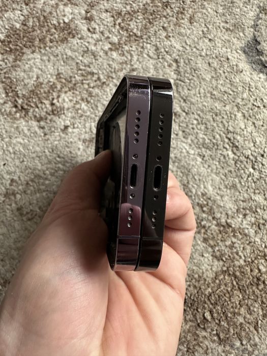 Carcase iPhone 14 Pro Grey/ Purple, full flex, stare foarte buna