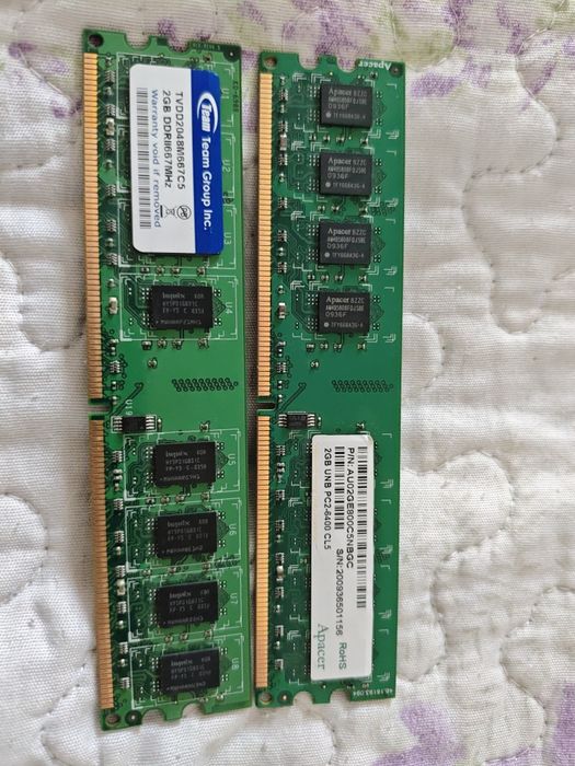 ОЗУ DDR2 2Gb + 2Gb (Team Group 667MHz / Apacer 800MHz)