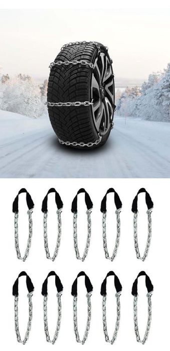 вериги за сняг метални 10 броя тип прешлен подходящи за гуми от 13 ...