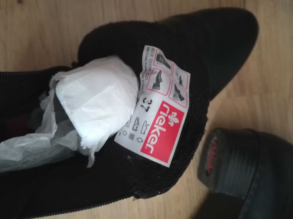 Дамски черни боти Рикер Rieker, размер 37 и боти с пайети