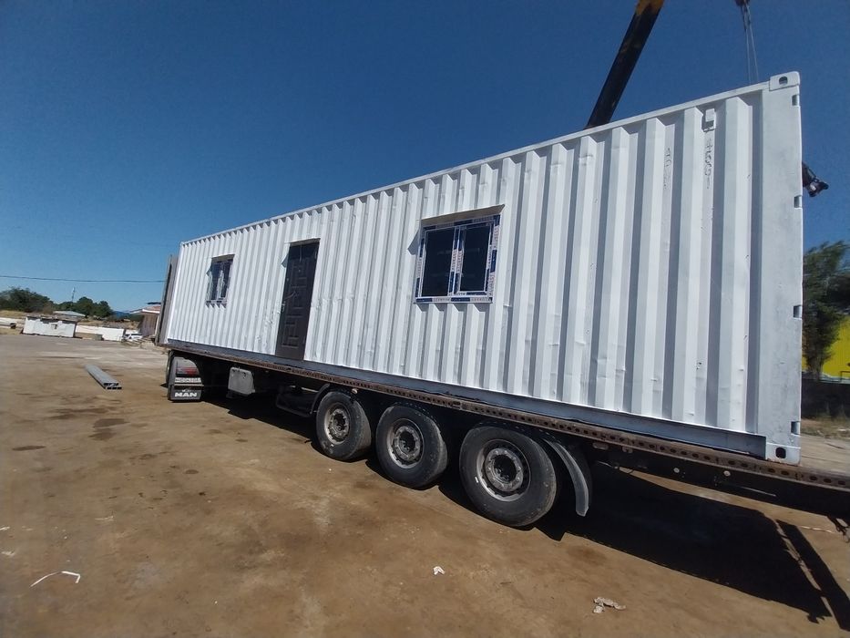 Кантейнир строительство общежития и туалета и КПП из контейнера