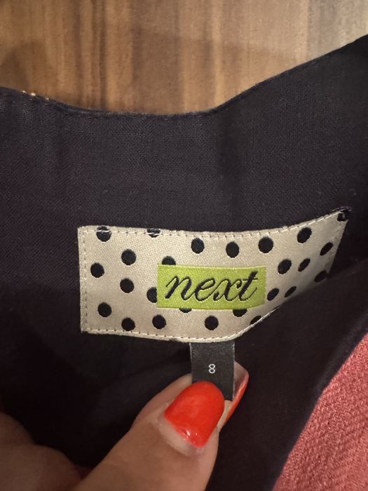 Rochie Next elegantă corai cu linii negre / office, mărimea 36 / S (UK 8)