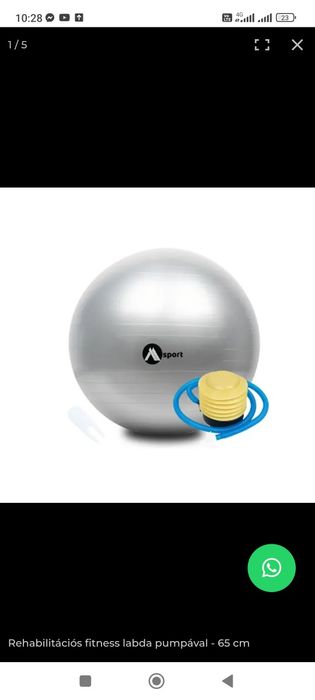 Minge fitness pentru reabilitare cu pompa,65 cm ,noua , sigilată