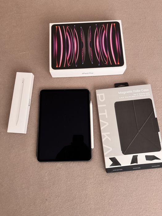 iPad Pro 11" M2 (Gen 4), 128GB, Wi-Fi + Apple Pencil 2 + Husă Pitaka