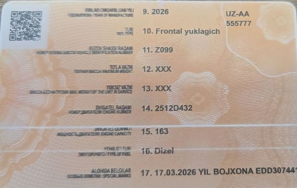 Фронтал йуклагич 2026й