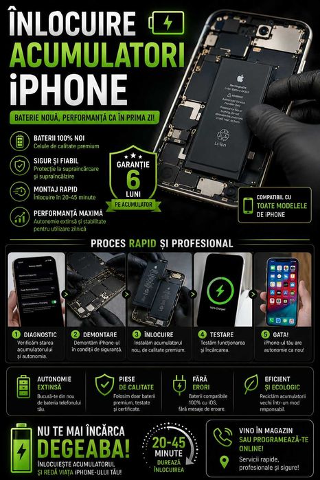 Acumulator Baterie iPhone X XS 11 12 pro 13 pro 14 pro 15 pro max