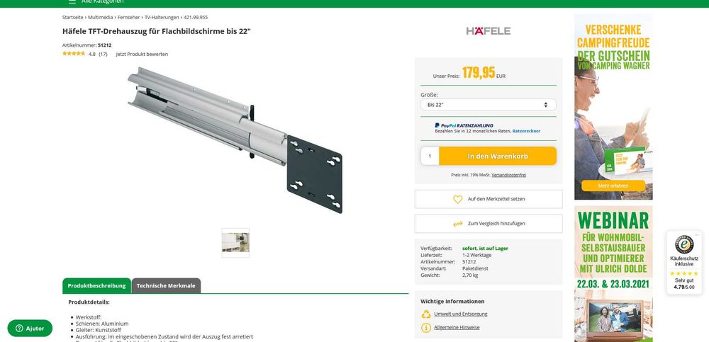 Suporti telescopici pentru televizor ideali pentru spatii inguste