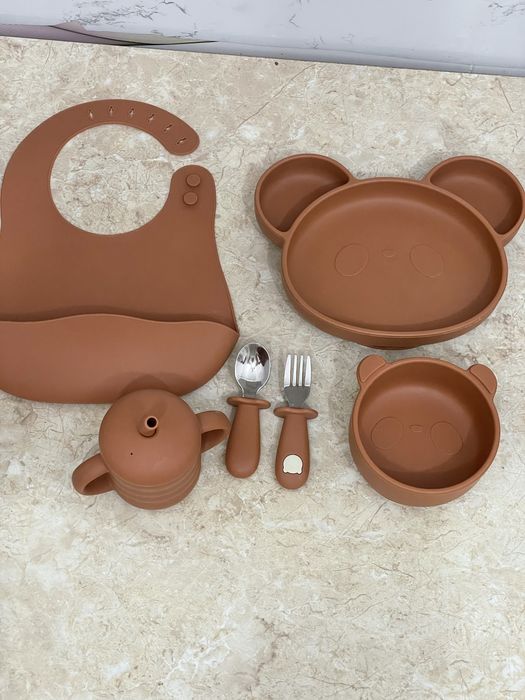 детский набор силиконовой посуды