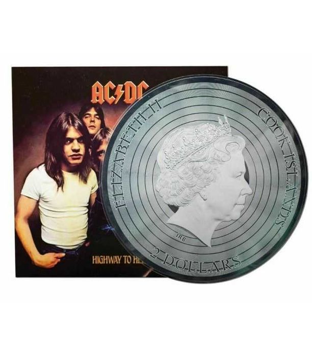 2 Dollars 2018  AC/DC Highway to Hell Сребърна Монета 1973 бр Тираж !!