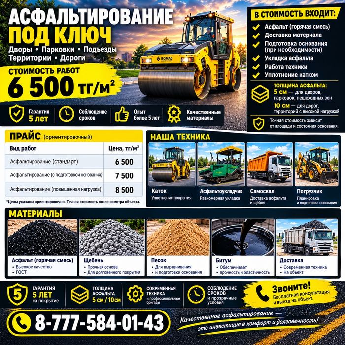 Асфальтирование/Укладка и уплотнение.