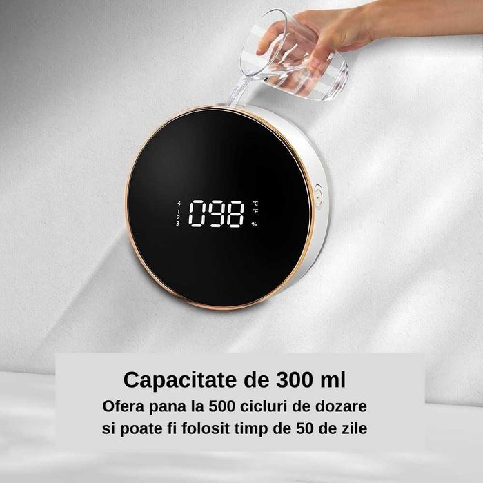 Dispenser automat pentru sapun spuma sau lichid, Alb