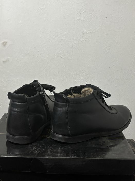 Ботинки с мехом кожаные