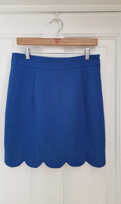 Fustă albastră elegantă Dabuwawa | talie înaltă | tiv ondulat |