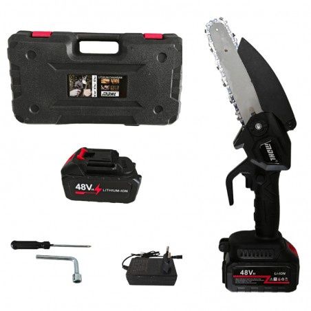 Акумулаторен трион, 6 инча шина, 2 батерии, транспортен куфар