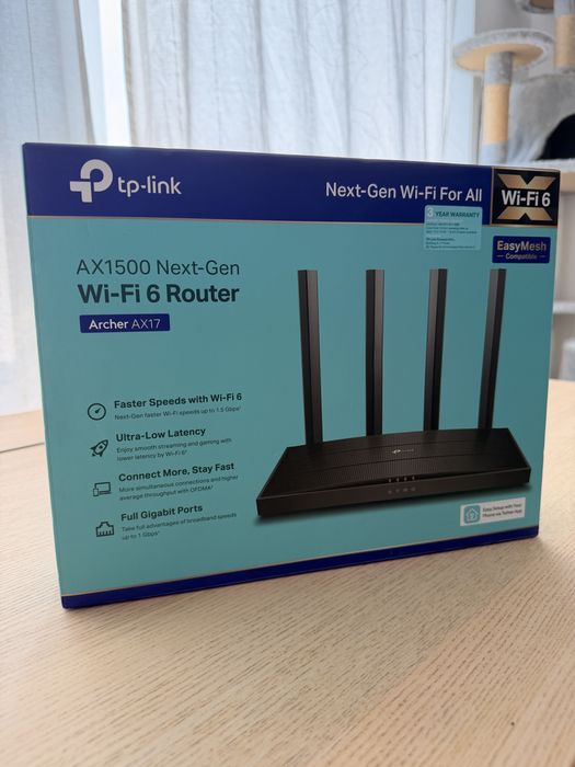 Чисто нов рутер tp-link AX1500 Next-Gen Wi-Fi 6 Router Archer AX17