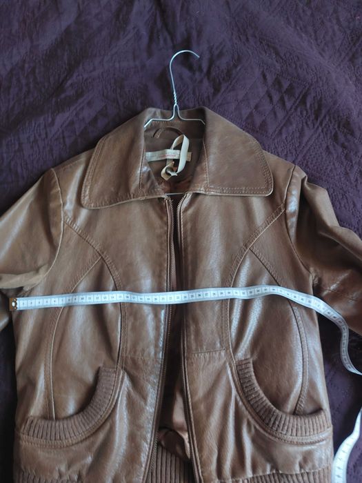 Кожено яке - цвят бежов, естествена кожа