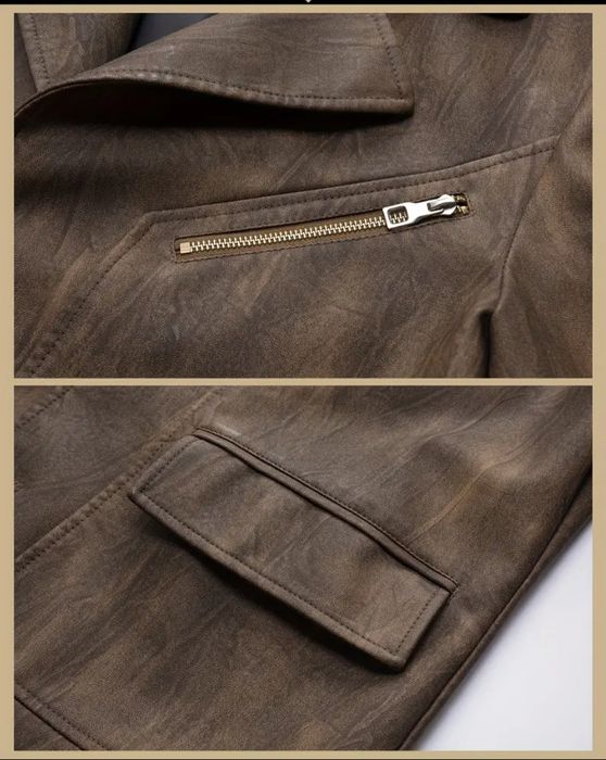 Длинная мужская куртка из эко кожи