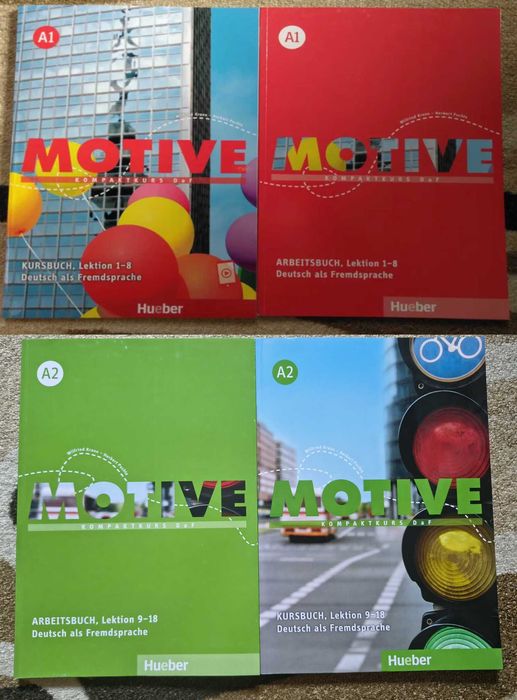 Учебници и учебни тетрадки по немски език нива A1 и A2 - Motive (Hueber)