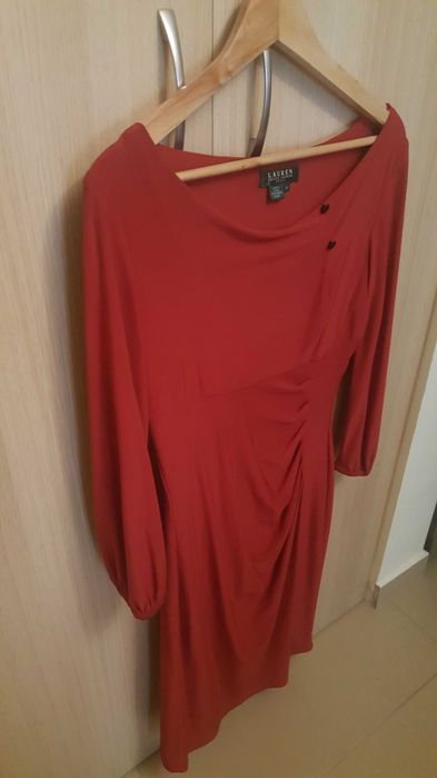 Rochita superba rosie Ralph Lauren M maneca lunga usoara