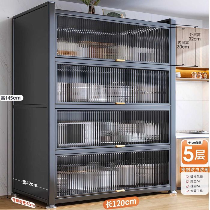 ошхона шкафлари шаффоф эшиклар билан / ошхона жавонлари эшиклари билан