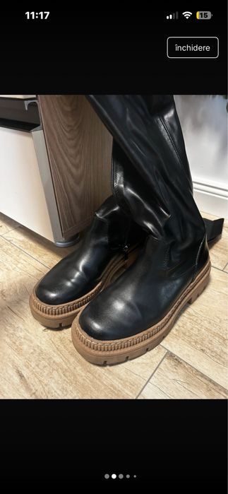 Cizme piele imblanite