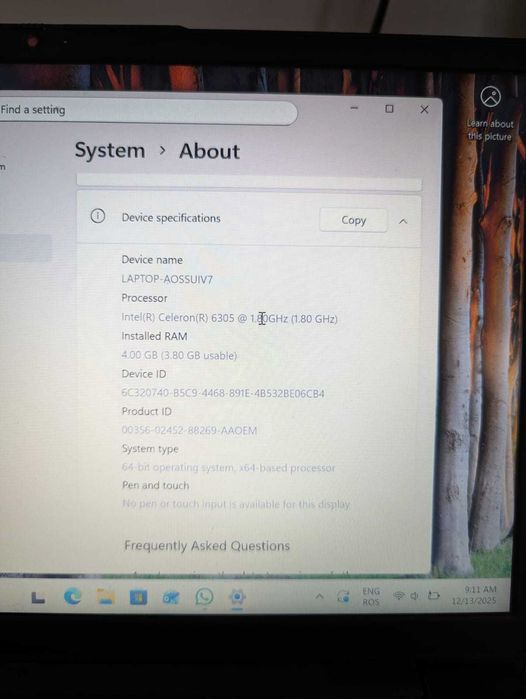 Laptop Lenovo Ideapad 3, 14ITIL16, 14'', 128GB, windows 11
