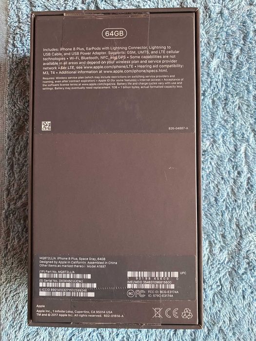 Iphone 8 Plus,Space Gray, 64GB,84%-капацитет на батерията