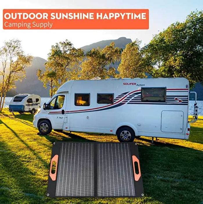 Преносим соларен панел 100w с инвертор за директно зареждане