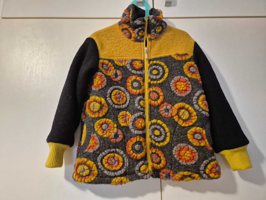 Jacheta lana fiarta dublata cu merinos 3-5 ani