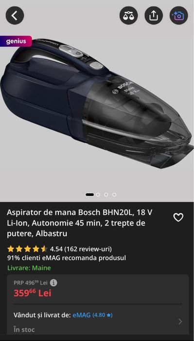 Aspirator de mana Bosch BHN20L