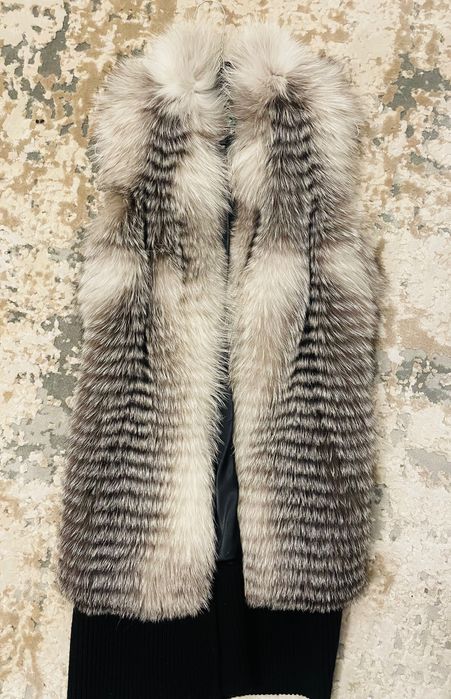 Vesta blana vulpe argintie S-M