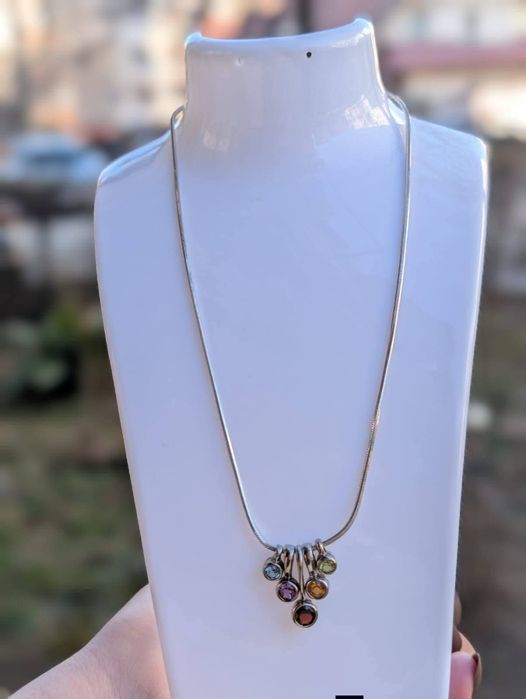 Vechi colier lant Milor din argint 925, pietre pretioase, copii