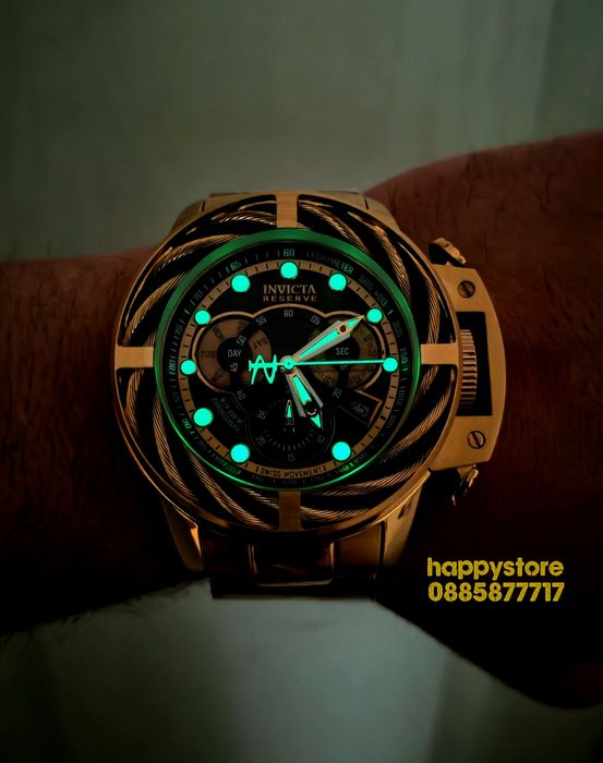 часовник INVICTA Reserve I-Force Chronograph Gold 52 mm, Инвикта нов