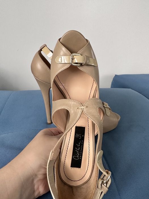 Sandale elegante de piele nude Musette