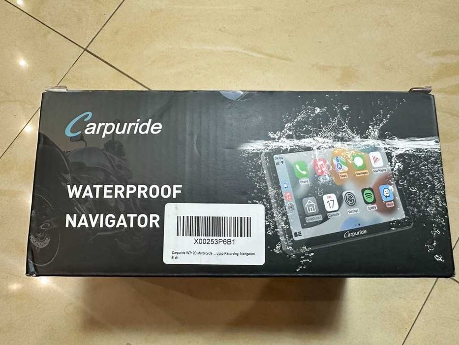 Carpuride W712D with Rot. bike Stereo with GPS Nav. & 2 Dash Cam