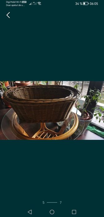 Cos împletit bambus ratan zambila mare