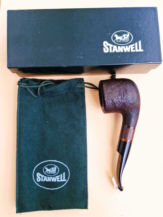 Pipa vintage de colectie Stanwell Zebrano sandblast filtru 9 mm Made in Denmark