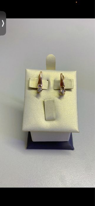 Золотые серьги с бриллиантами #КН6867