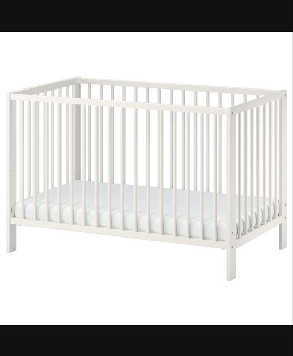 Patut Ikea Gulliver alb 60x120 cm si saltea de cocos 12 cm