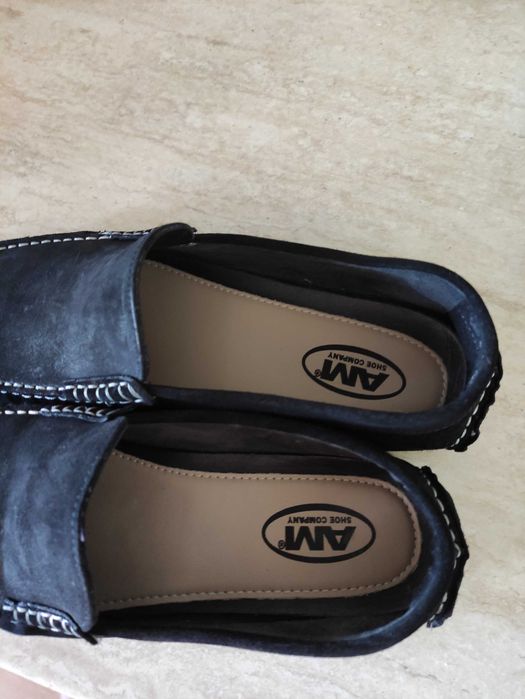 Мокасини велур тъмно сини почти черни