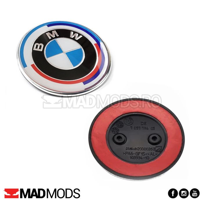 Embleme aniversare BMW 82 / 74 / 45mm capota portbagaj seria 1 2 3 4 5 6 7 8 i X M