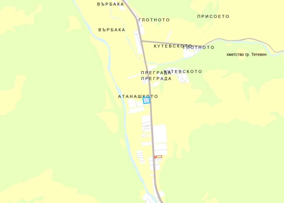 Парцел на главен път Тетевен -Рибарица