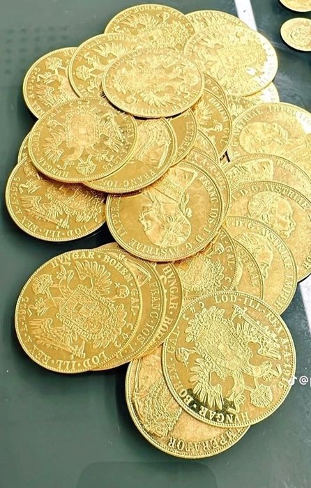 Vand monede plcate cu aur de 24k Franc Iosif 4 ducat