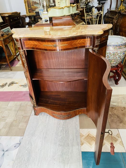 Comoda Vintage Louis XV Lemn Masiv Bronz Marmura Baroc  Antic Vechi