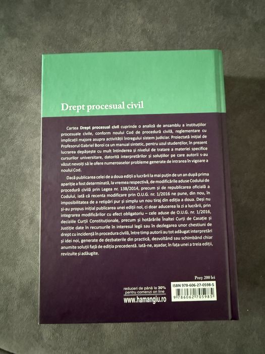 Drept procesual civil – Ediția a 3-a, revizuită și adăugită