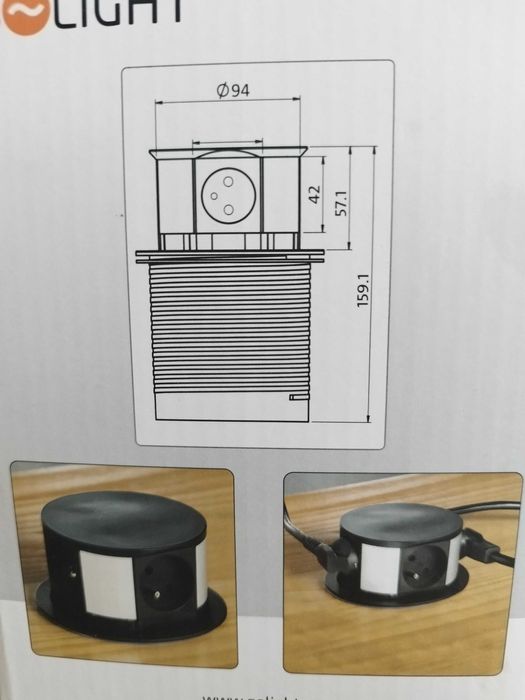 Corp prize incorporabil in mobilier, sistem pop-up, 4 prize 230v