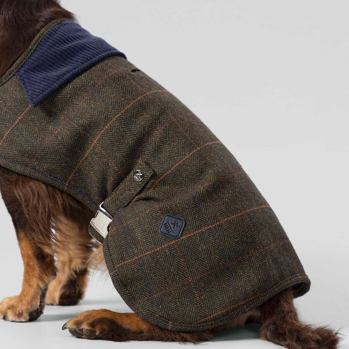 HUGO & HUDSON x HACKETT Палто за кучета, кадифена яка, тъмнозелено M45