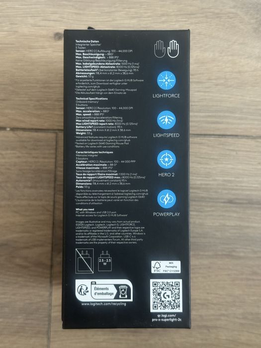 Мышь Logitech Pro Superlight 2C / Kaspi RED